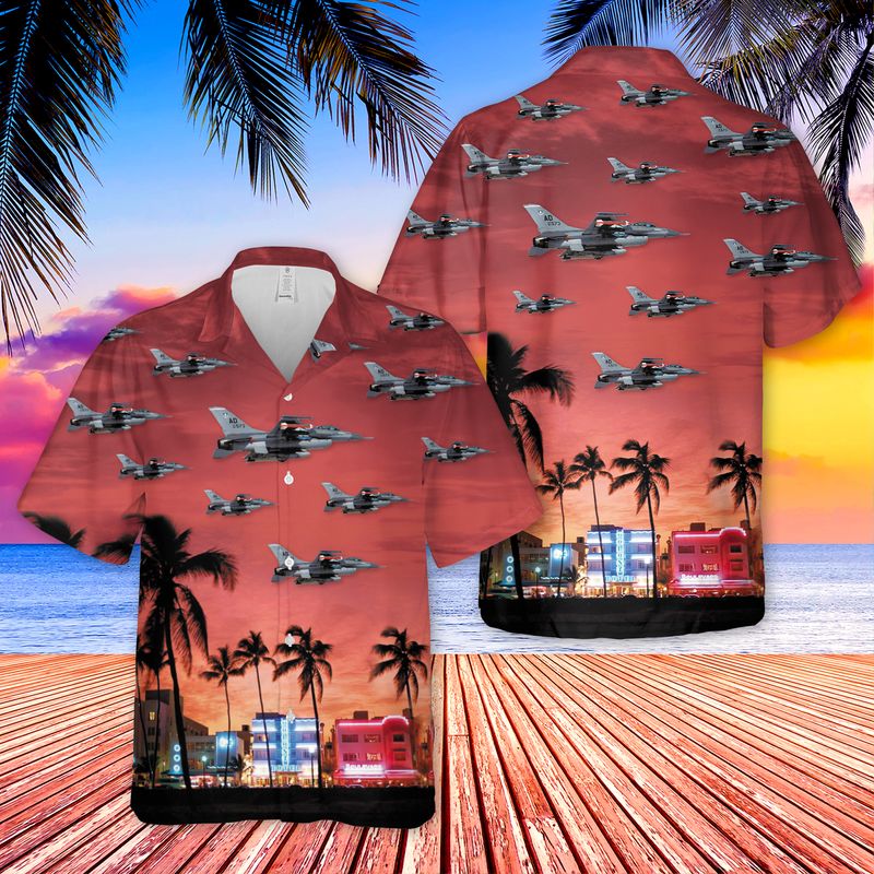 40th Flight Test Squadron 3247th Test Squadron F-16A Fighting Falcon Hawaiian Shirt