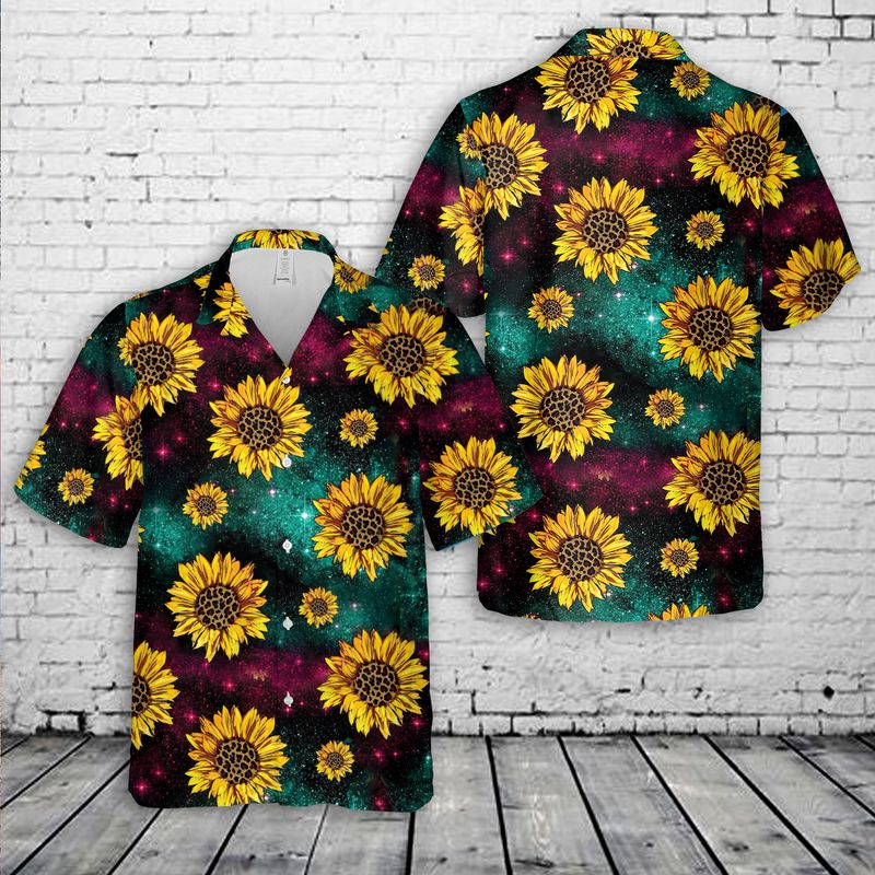 Galaxy Sunflower Hawaiian Shirt