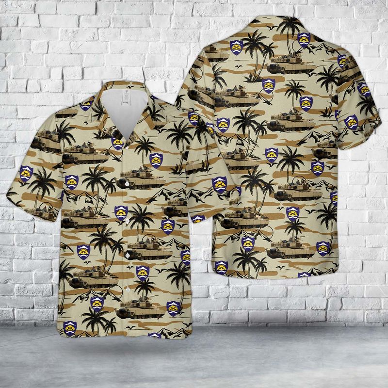 Oregon Army National Guard M1A2 Abrams Main Battle Tank Hawaiian Shirt