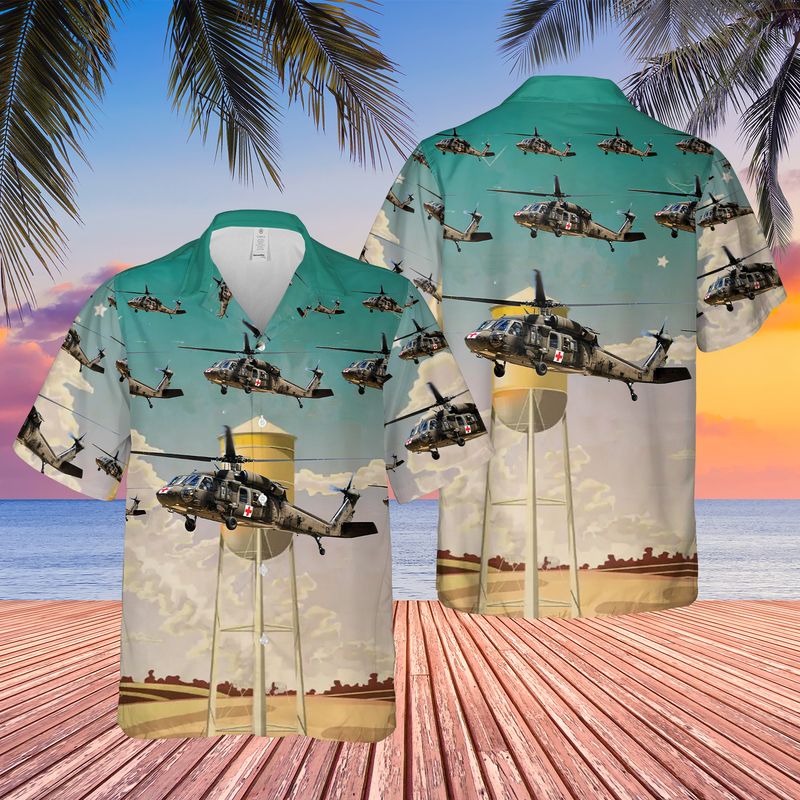 Illinois Army National Guard UH-60 Black Hawk Hawaiian Shirt