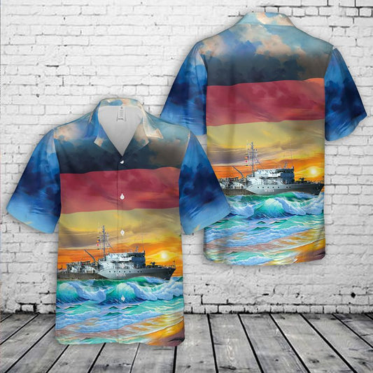 German Navy 332 Frankenthal class mine hunter FGS Weilheim (M1059) Hawaiian Shirt