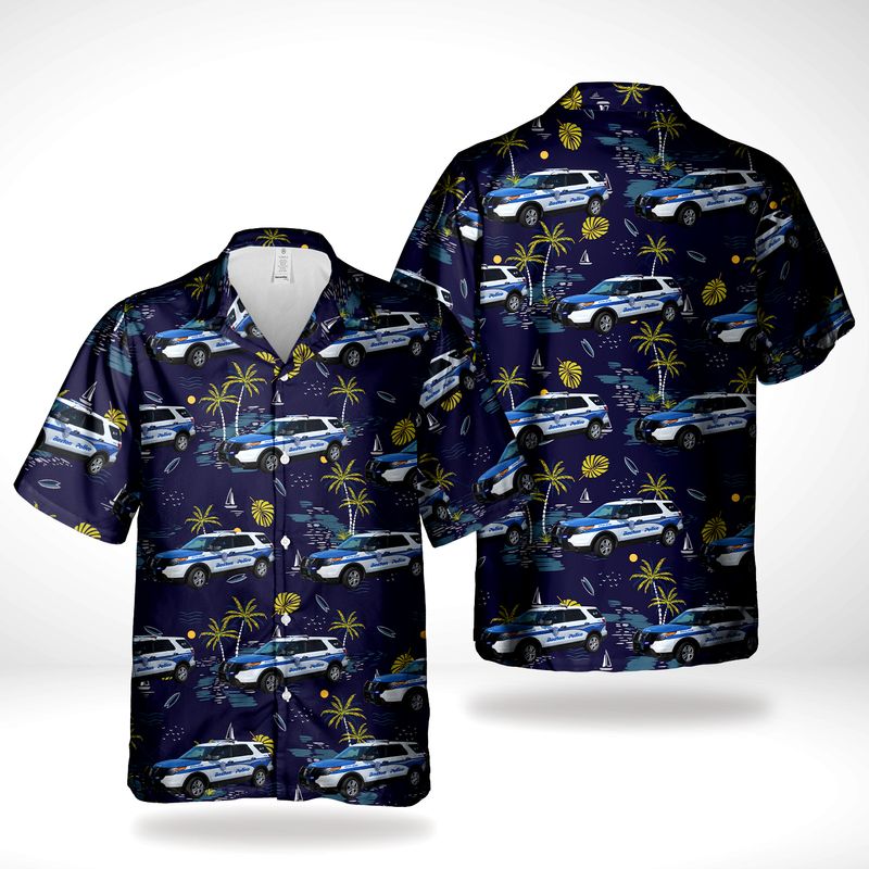 Boston Police Department BPD Ford Police Interceptor Utility Hawaiian Shirt