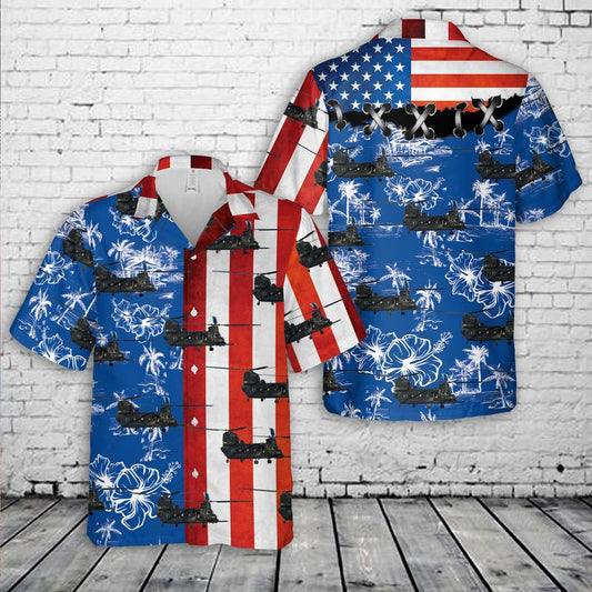 US Army Boeing MH-47/G "Beast" Chinook 160th SOAR "Night Stalkers", 4th Of July Hawaiian Shirt