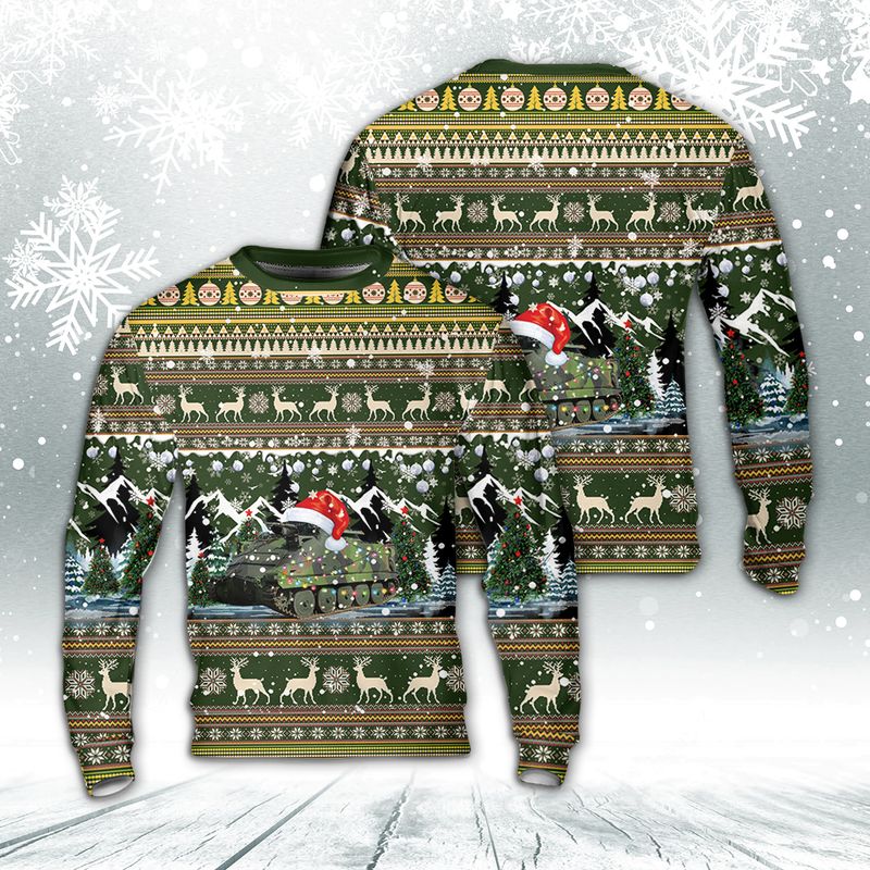 Swedish Army Pansarbandvagn 302 (Pbv 302) Christmas AOP Sweater