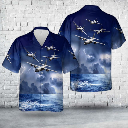 US Air Force 53rd Weather Reconnaissance Squadron Hurricane Hunters WC-130J Hercules Hawaiian Shirt