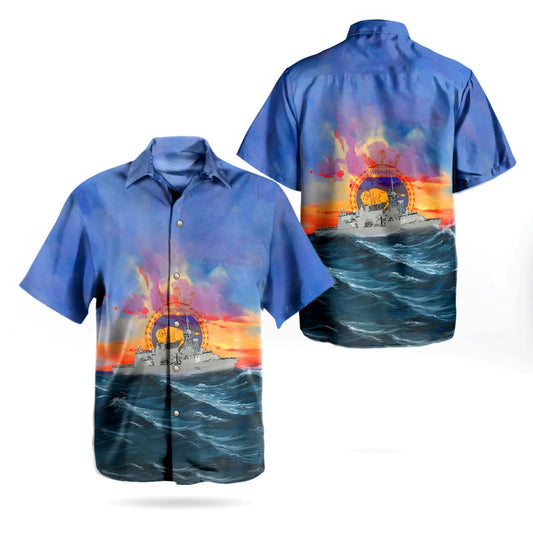Royal Canadian Navy HMCS Winnipeg/ NCSM Winnipeg (FFH 338) Hawaiian Shirt
