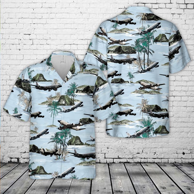 USAF RC-135 Rivet Joint Recon Airplane Hawaiian Shirt