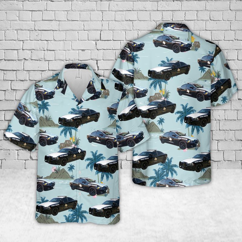 Texas Highway Patrol Police Car Hawaiian Shirt