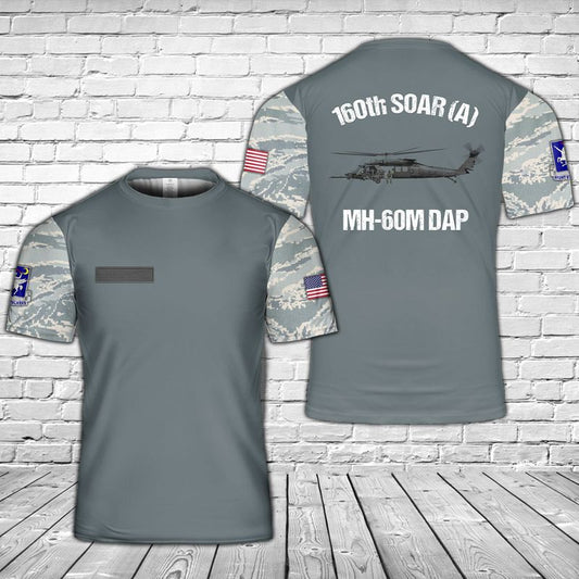 Custom Name US Army 160th SOAR (A) MH-60M DAP 3D T-Shirt