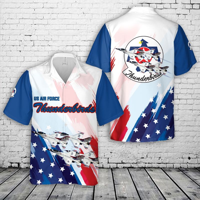 US Air Force Thunderbirds, Red White And Blue Hawaiian Shirt