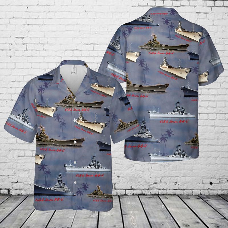 USS Iowa (BB-61) Hawaiian Shirt