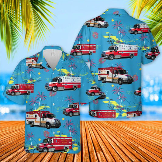 Maryland Howard County Fire And Rescue Reserve Ambulance Hawaiian Shirt