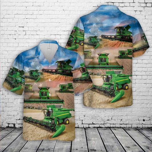 US Combine Harvester Hawaiian Shirt