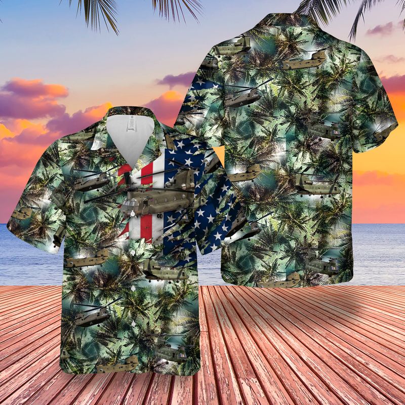 Army Boeing CH-47 Chinook Hawaiian Shirt