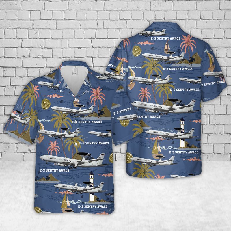 US Air Force E-3 Sentry AWACS Hawaiian Shirt