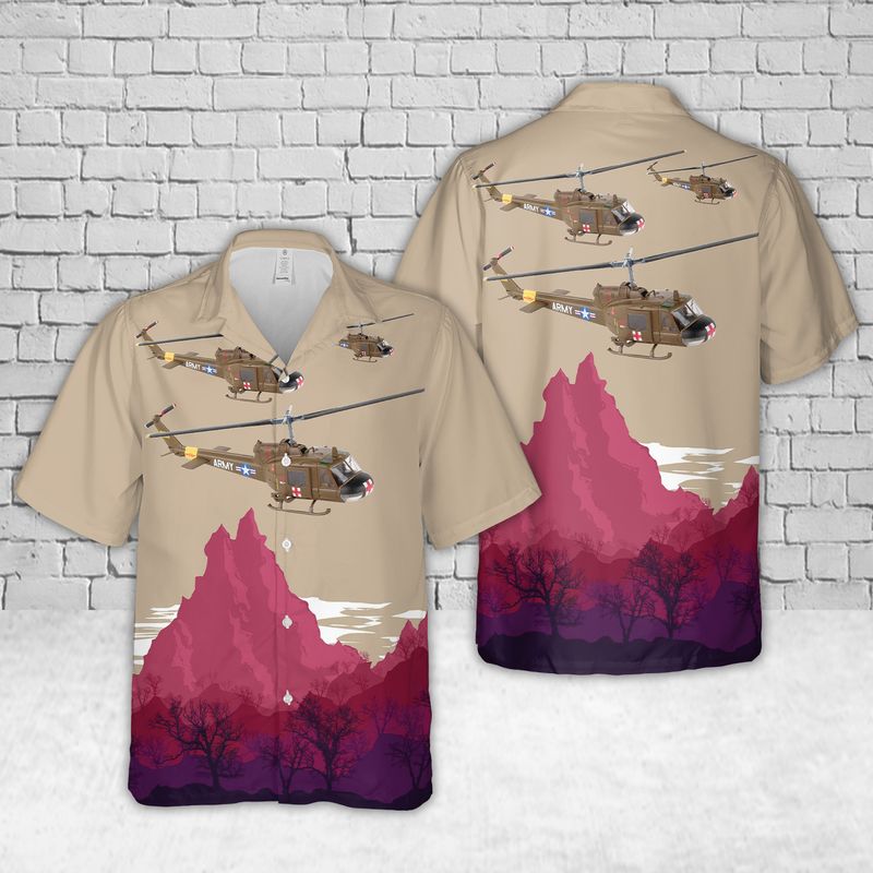 US Army UH-1C Huey Medevac Hawaiian Shirt