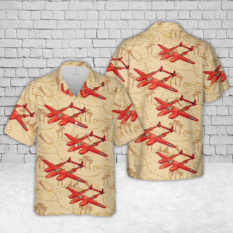 US Air Force Lockheed P-38J Lightning "Yippee" Hawaiian Shirt