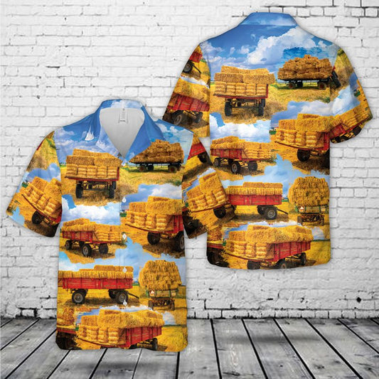 Hay Wagon Hawaiian Shirt