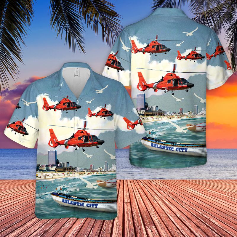 Coast Guard Air Station Atlantic City MH-65D Dolphin Hawaiian Shirt