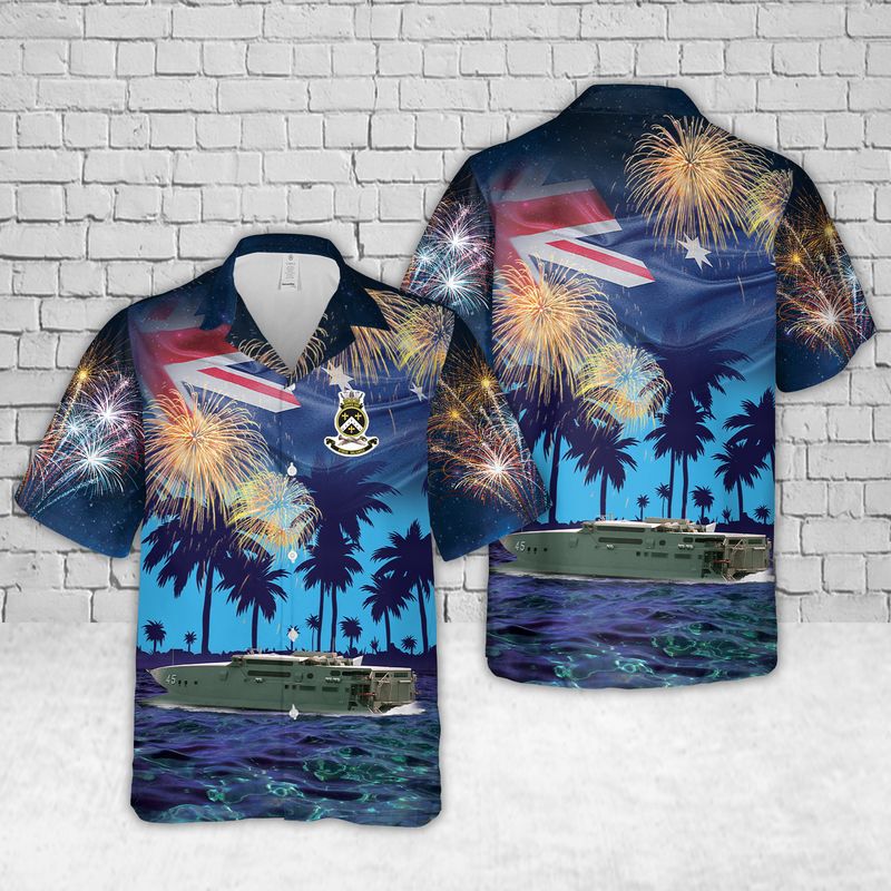 Royal Australian Navy HMAS Jervis Bay (AKR 45) Australia Day Hawaiian Shirt