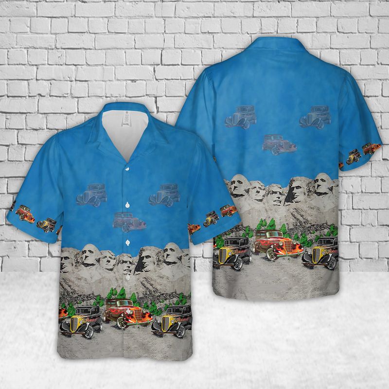 Hot Rod Classic Car Mount Rushmore Hawaiian Shirt