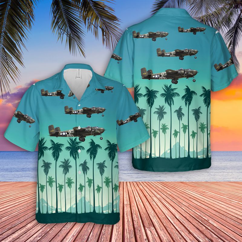 US Air Force North American B-25H Mitchell "Barbie III" Hawaiian Shirt