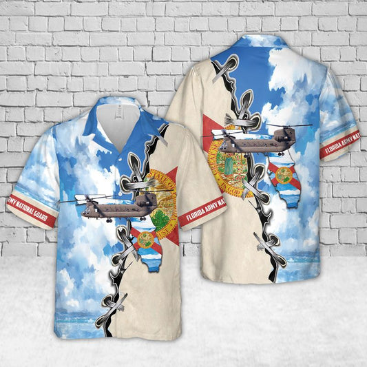 CH-47F Chinook 111th Aviation Regiment (United States) Florida Army National Guard Hawaiian Shirt