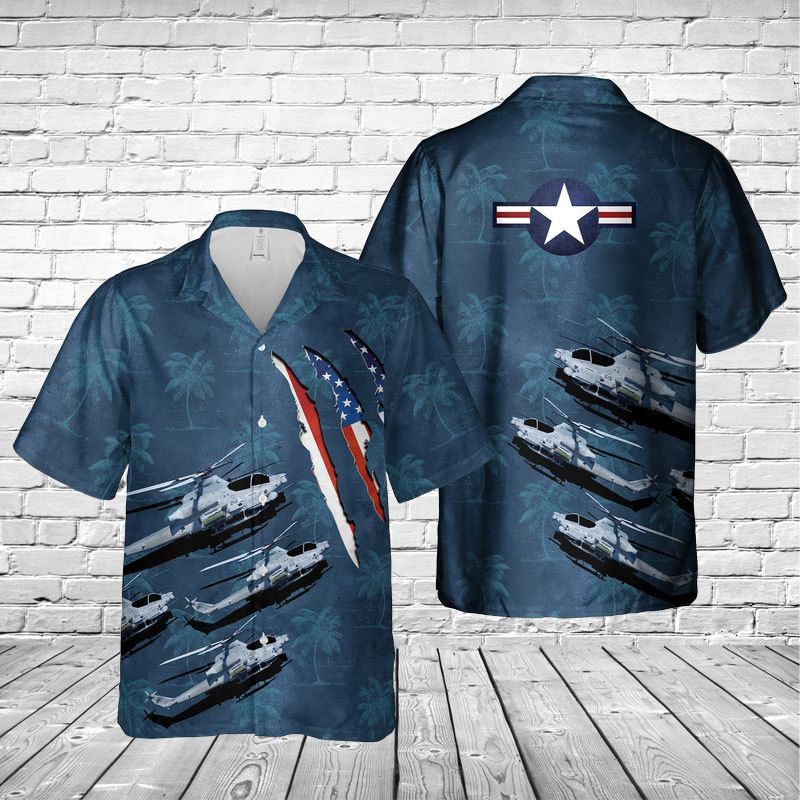 United States Marine Corps Bell AH-1Z Viper Hawaiian Shirt