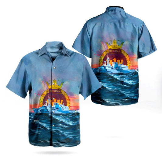 Royal Canadian Navy HMCS Regina NCSM Regina (FFH 334) Hawaiian Shirt