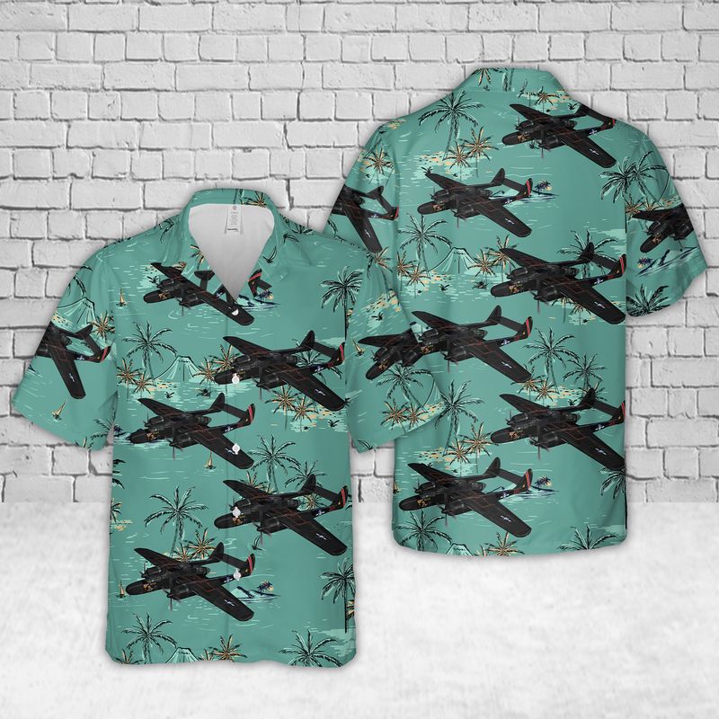 US Air Force Northrop P-61 Black Widow Hawaiian Shirt