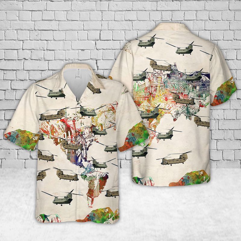 US Army Boeing CH-47 Chinook Hawaiian Shirt