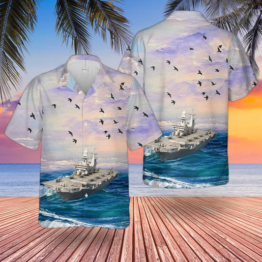 Italian Navy Aircraft Carrier Cavour 550 Hawaiian Shirt