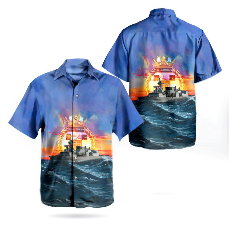 Royal Canadian Navy HMCS Charlottetown/ NCSM Charlottetown (FFH 339) Hawaiian Shirt