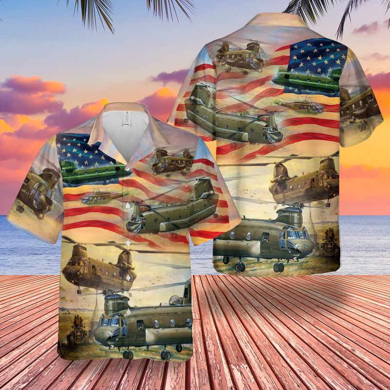 US Army Boeing CH-47 Chinook Hawaiian Shirt