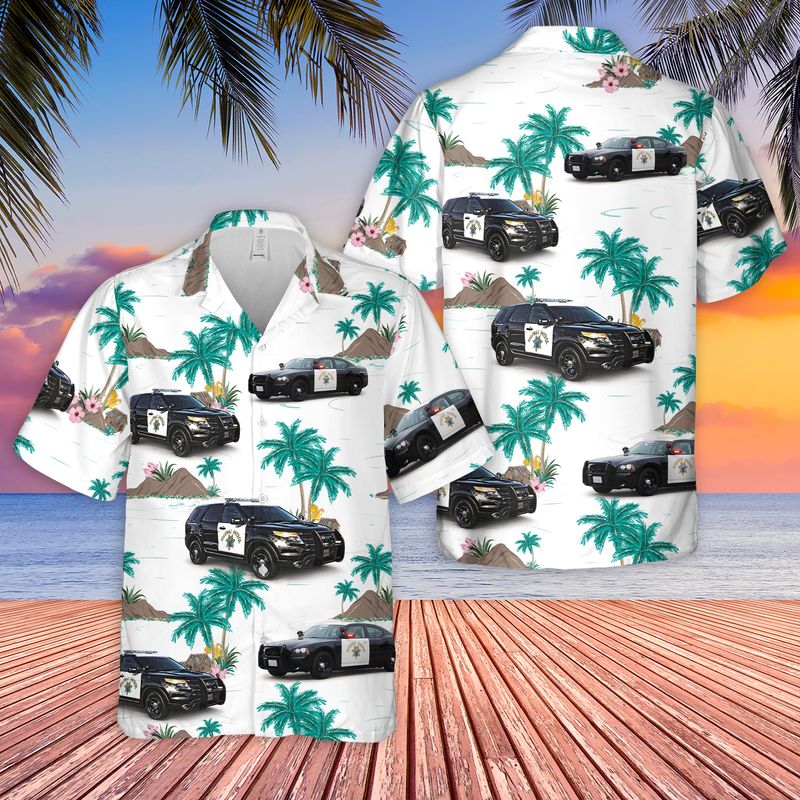 California Highway Patrol Car Hawaiian Shirt