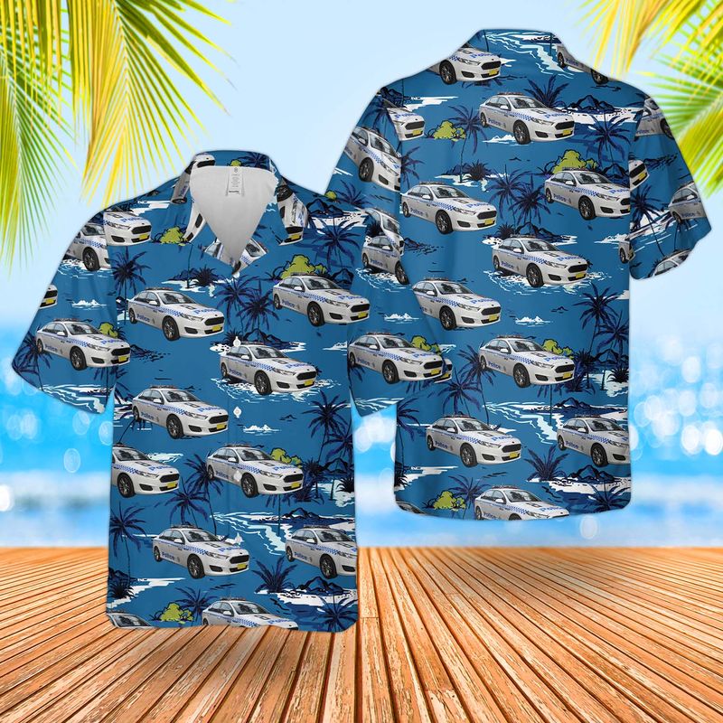 New South Wales Police Force Ford Falcon General Duties Car Hawaiian Shirt
