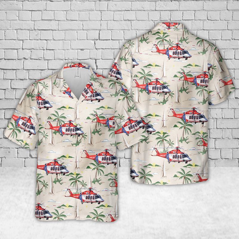 Australia Ambulance Victoria Augusta Westland AW139 Hawaiian Shirt