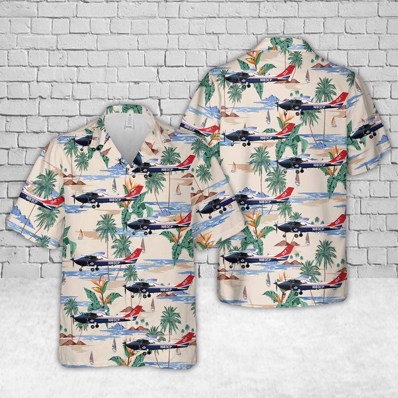 US Air Force Civil Air Patrol Cessna 182T Skylane Hawaiian Shirt