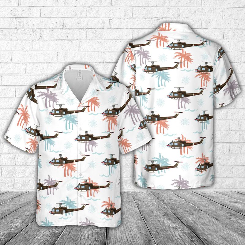 UH-1C Huey Helicopter Of 174 AHC Sharks Hawaiian Shirt