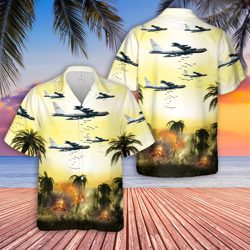 US Air Force Boeing B-52F Dropping Bombs On Vietnam Hawaiian Shirt