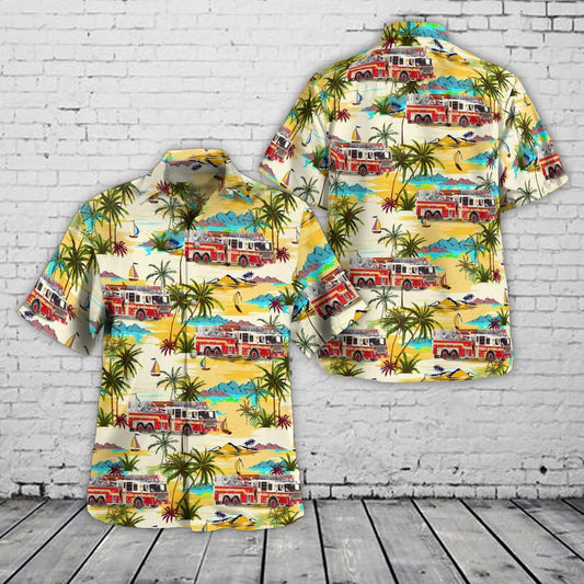 Brooklyn, New York, FDNY Highway Truck Ladder 156 Hawaiian Shirt
