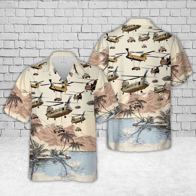 Boeing CH-47 Chinook Lifting Hawaiian Shirt