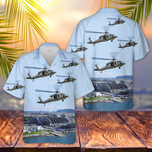 US Navy HSC-4 Black Knights Sikorsky MH-60S Seahawk At Naval Air Station North Island Hawaiian Shirt