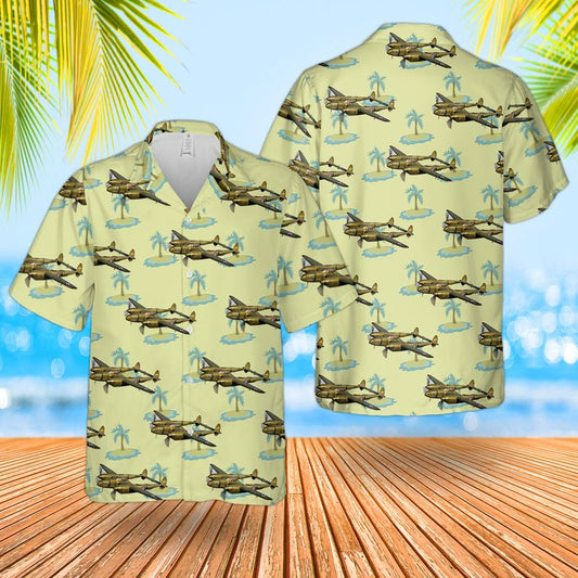 US Air Force Lockheed P-38F Lightning "Glacier Girl" Hawaiian Shirt