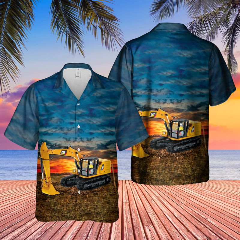 CAT 320 Excavator Hawaiian Shirt