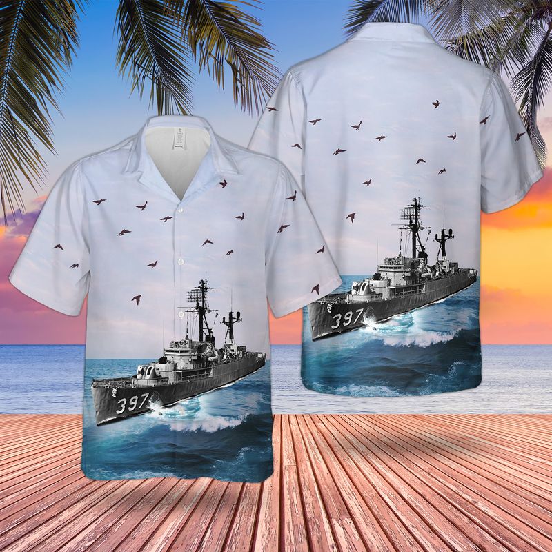 USS Wilhoite (DE/DER 397) U.S Navy Ship Reunions Hawaiian Shirt
