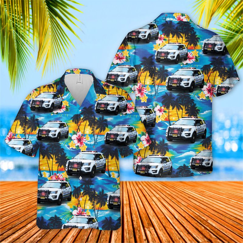 New Jersey Transit Police Ford Police Interceptor Utility Hawaiian Shirt