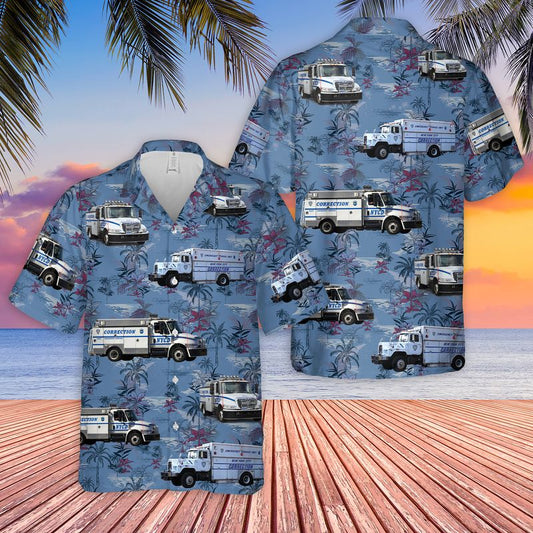 New York City Of Correction Truck Hawaiian Shirt