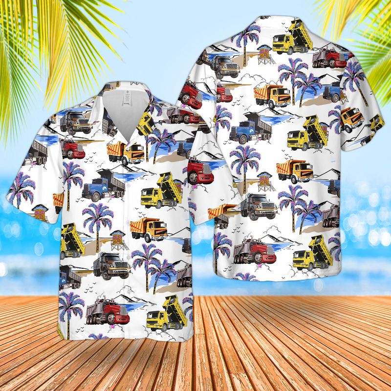 US Dump Truck Hawaiian Shirt