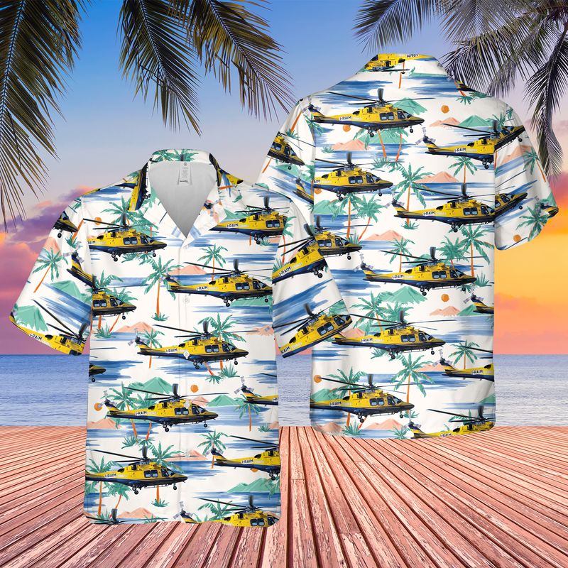 Texas Travis County STAR Flight AgustaWestland AW-169 Hawaiian Shirt